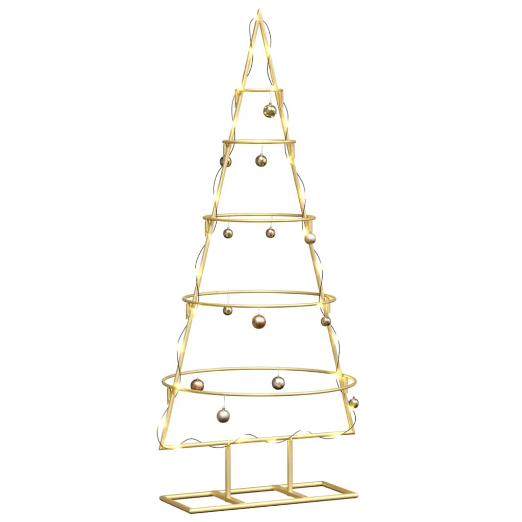 Metall juletre med stativ Gull 90 cm Pulverlakkert stål