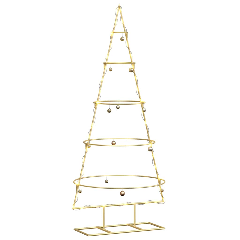 Metall juletre med stativ Gull 125 cm Pulverlakkert stål
