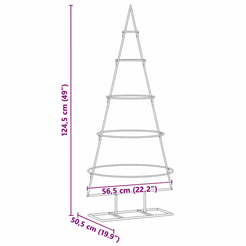 Metall juletre med stativ Gull 125 cm Pulverlakkert stål
