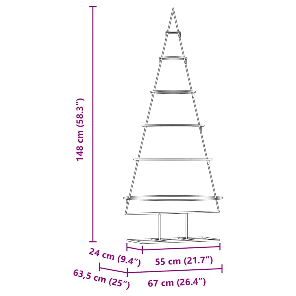 Metall juletre med stativ Gull 150 cm Pulverlakkert stål