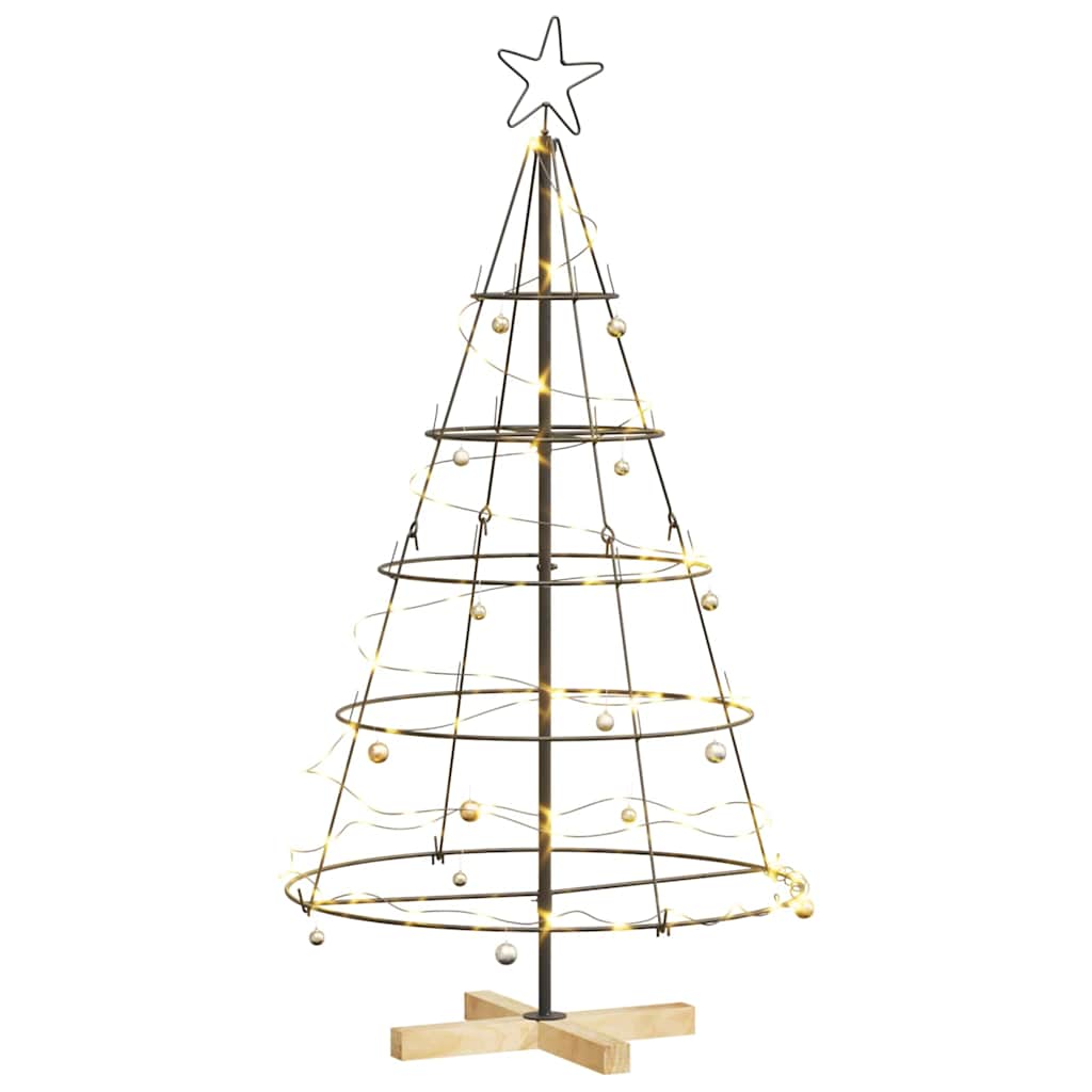 Julekjegle Tre med stativ Svart 125 cm Stål