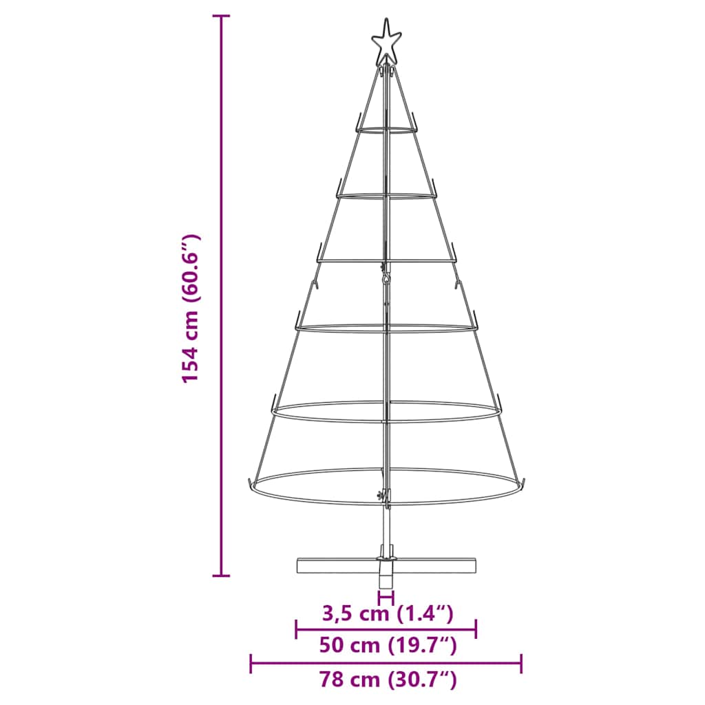 Julekjegle Tre med stativ Svart 150 cm Stål