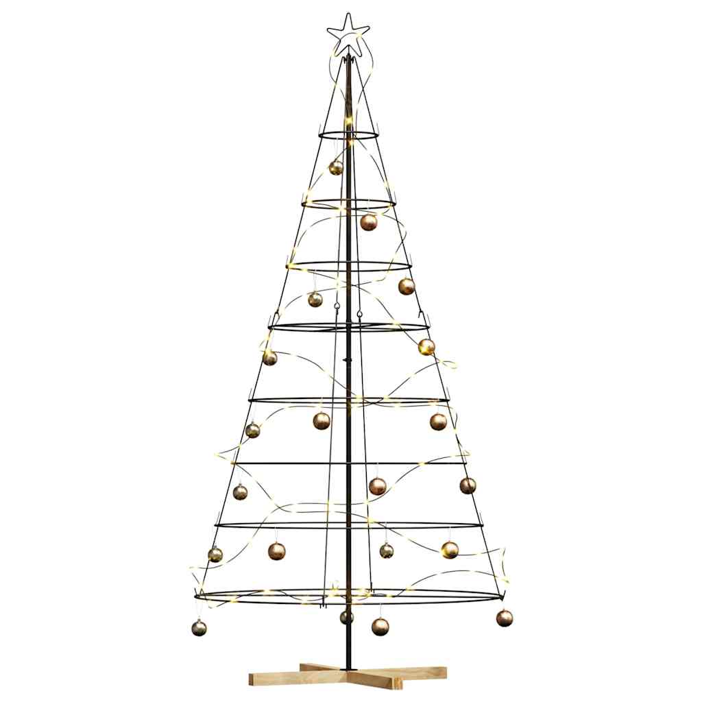 Julekjegle Tre med stativ Svart 210 cm Stål