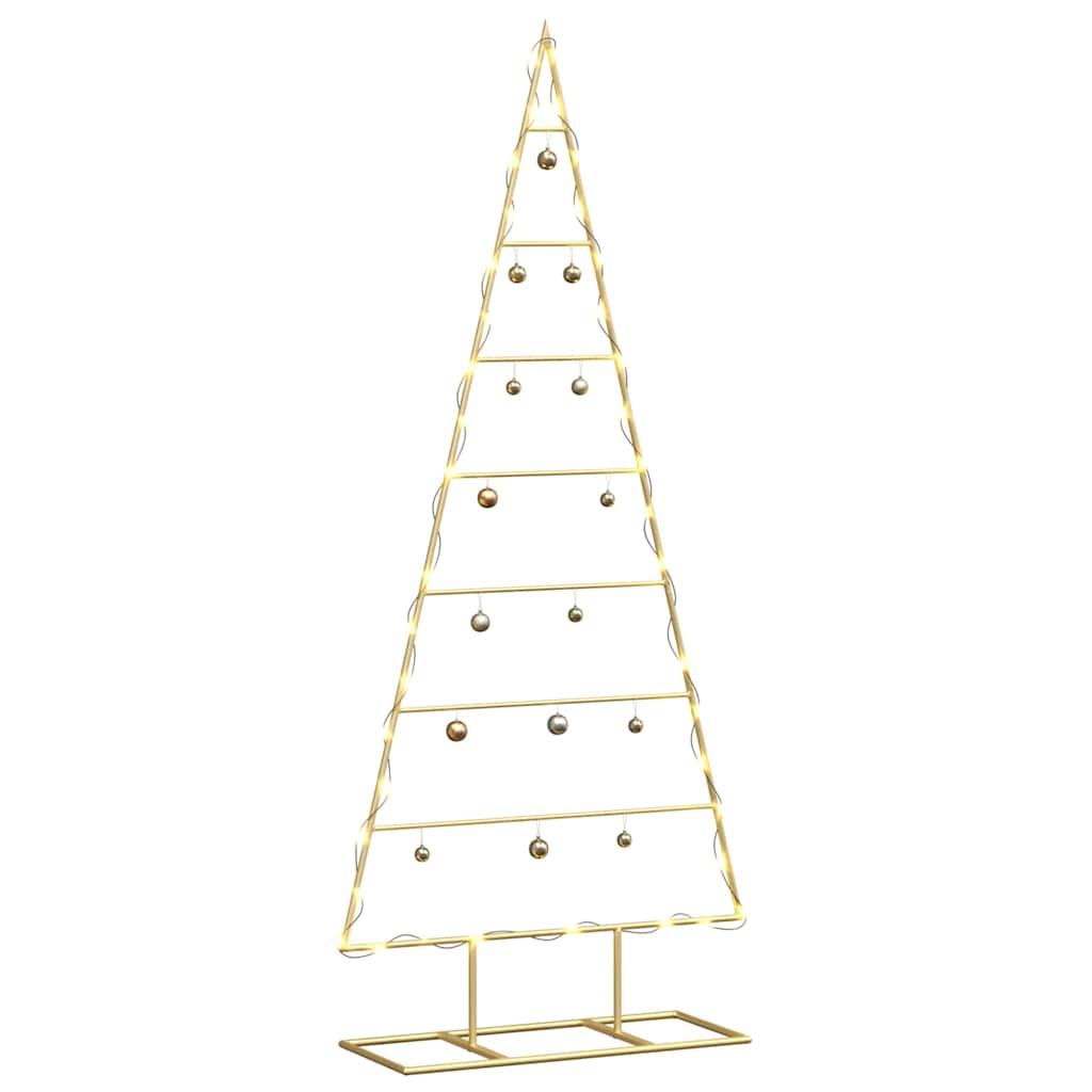 Metall juletre med stativ Gull 125 cm Pulverlakkert stål