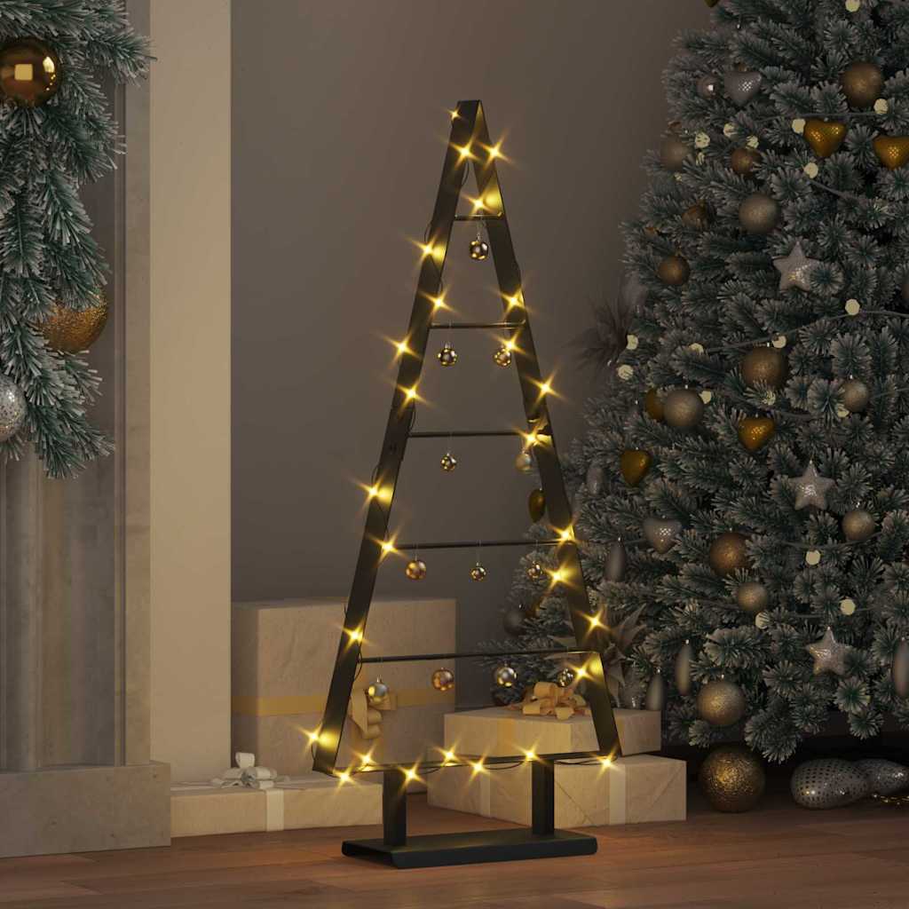 Metall juletre med stativ Svart 90 cm Stål