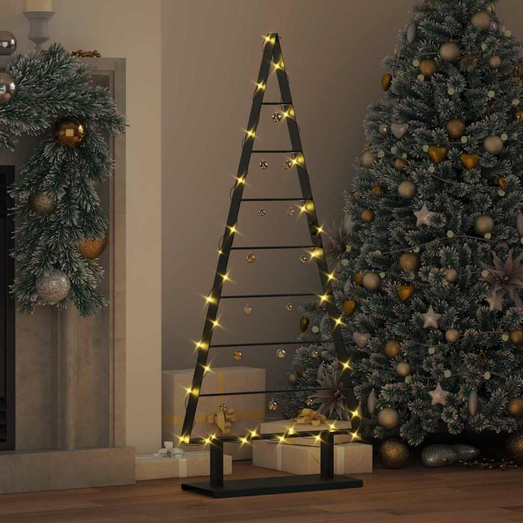 Metall juletre med stativ Svart 125 cm Stål