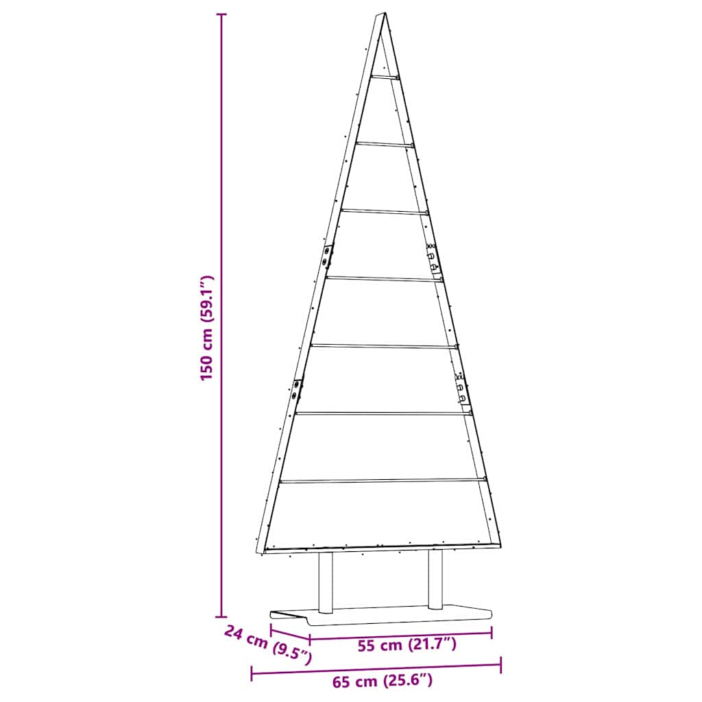 Metall juletre med stativ Svart 150 cm Stål