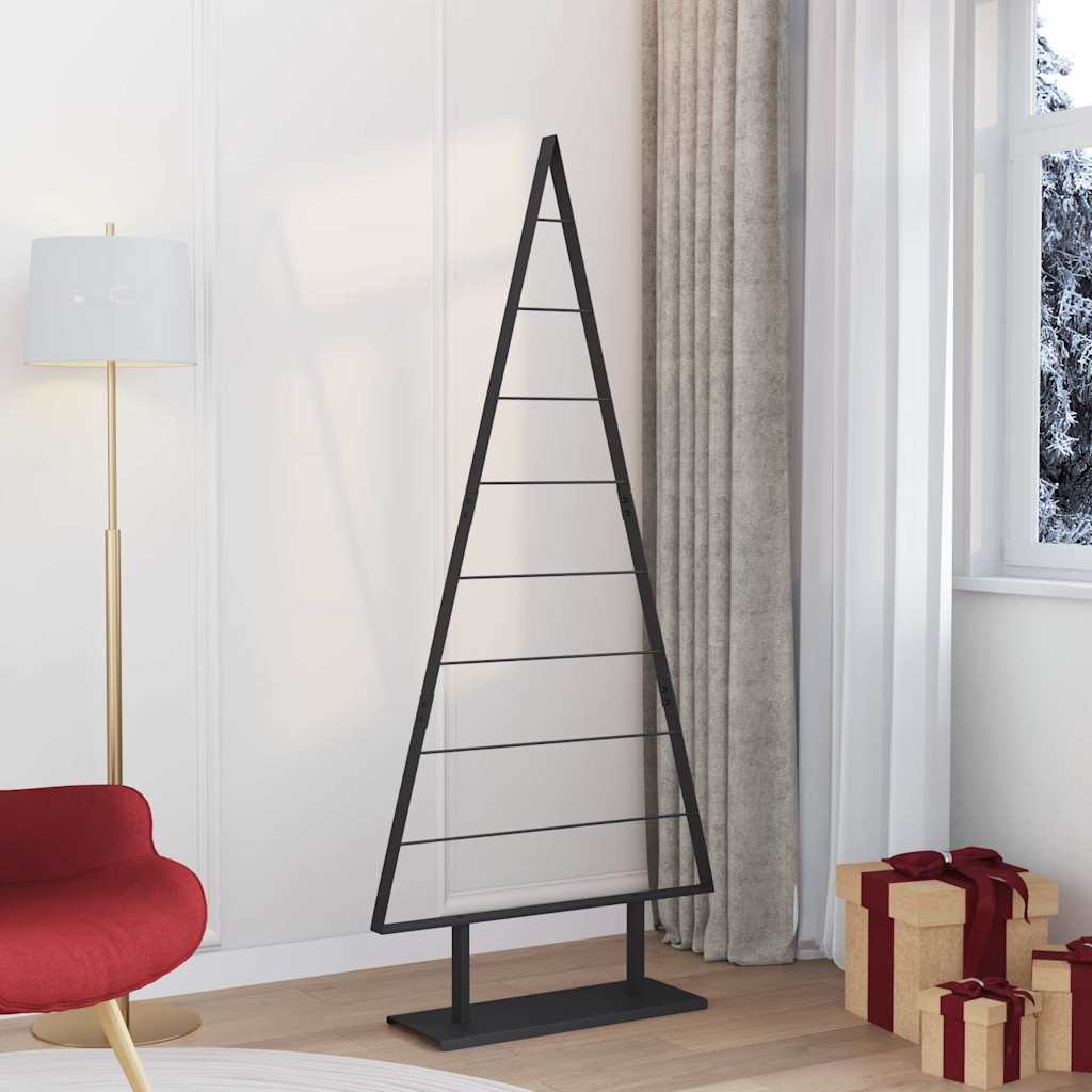 Metall juletre med stativ Svart 180 cm Stål