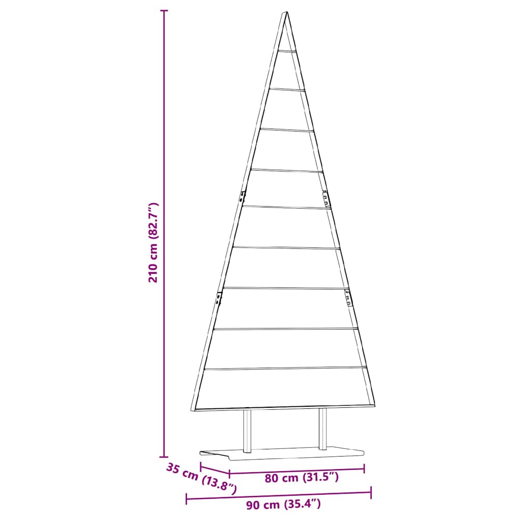 Metall juletre med stativ Svart 210 cm Stål