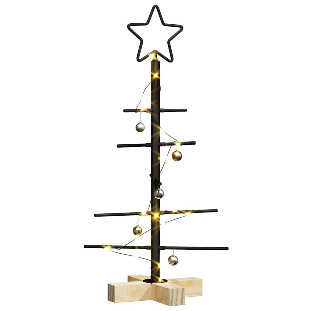 Metall juletre med stativ Svart 60 cm Pulverlakkert stål