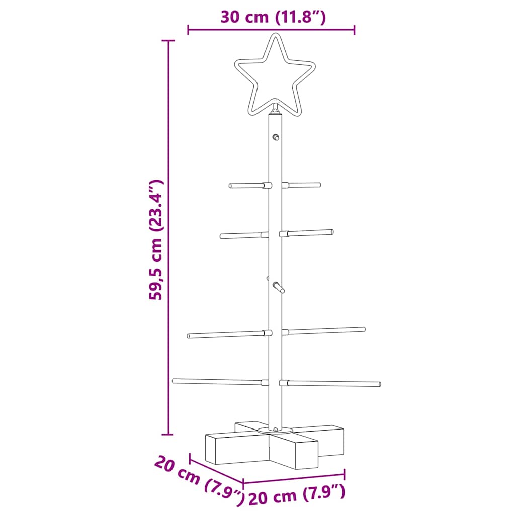 Metall juletre med stativ Svart 60 cm Pulverlakkert stål