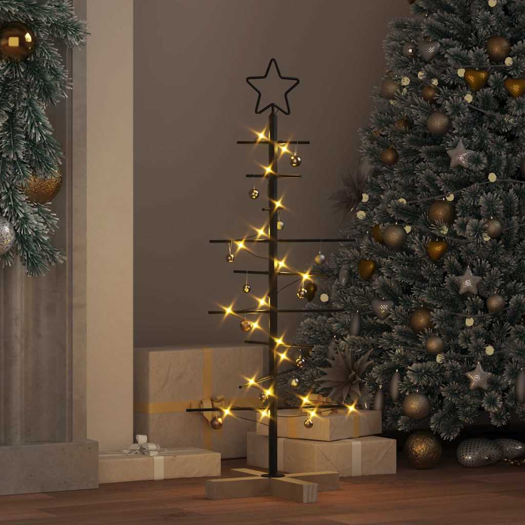 Metall juletre med stativ Svart 90 cm Pulverlakkert stål