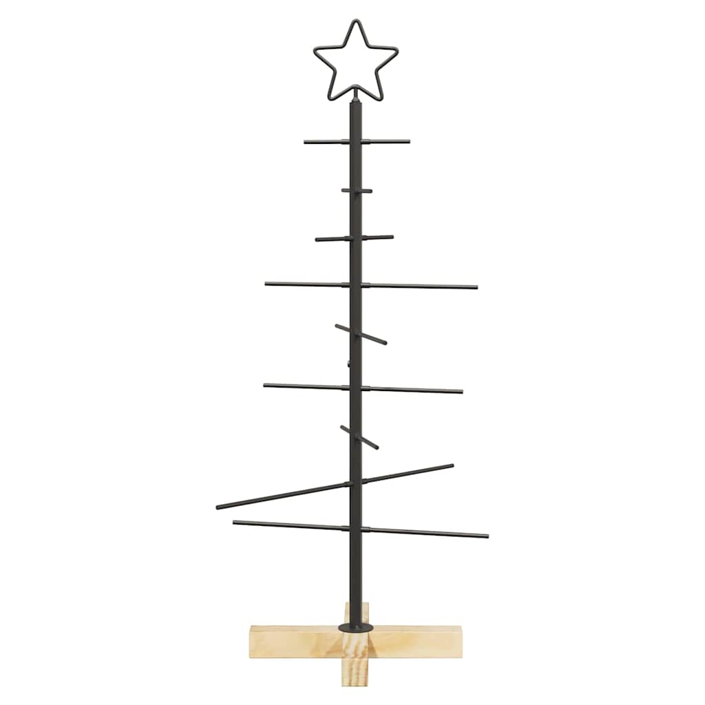 Metall juletre med stativ Svart 90 cm Pulverlakkert stål