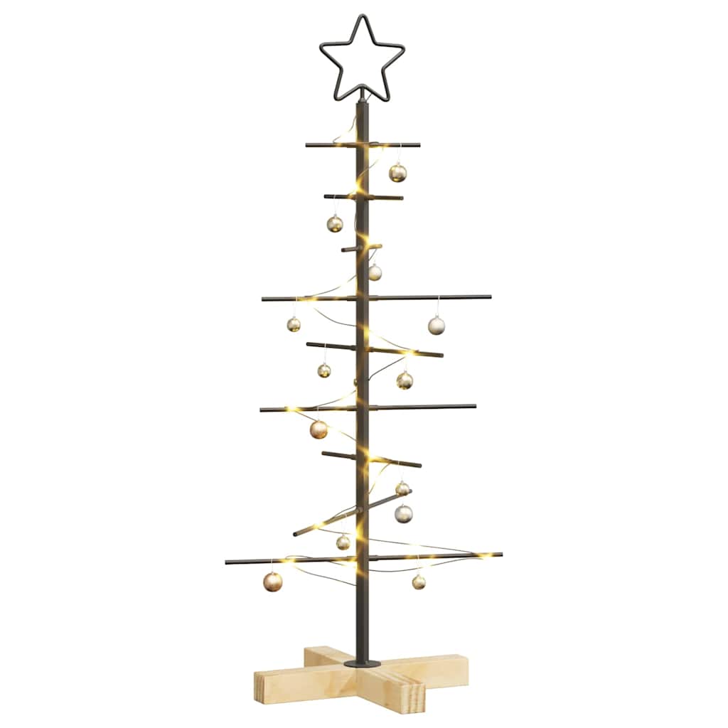Metall juletre med stativ Svart 90 cm Pulverlakkert stål