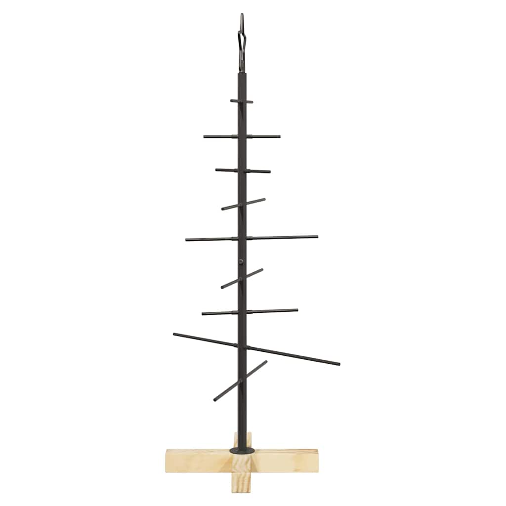 Metall juletre med stativ Svart 90 cm Pulverlakkert stål