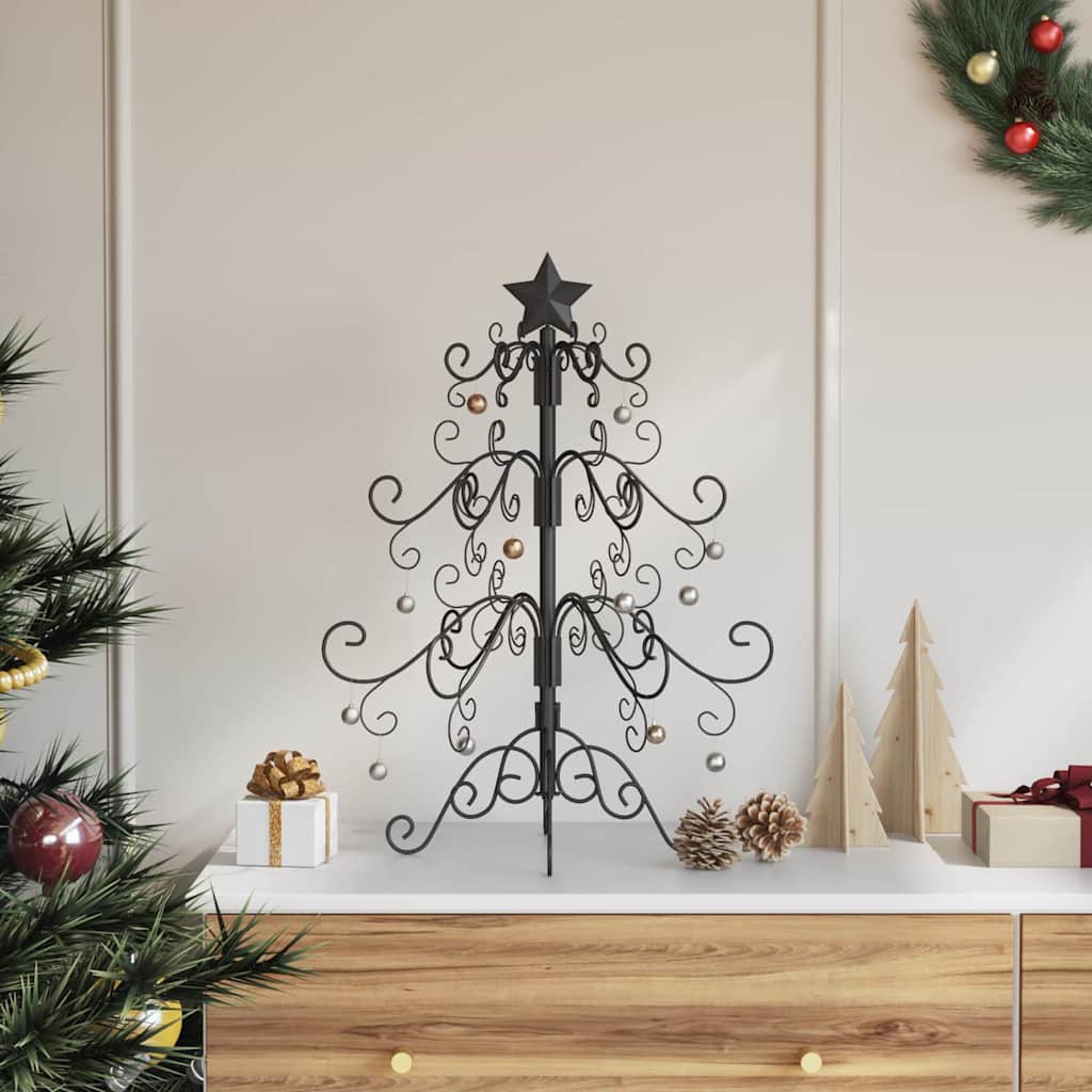 Metall juletre med stativ Svart 60 cm Pulverlakkert stål