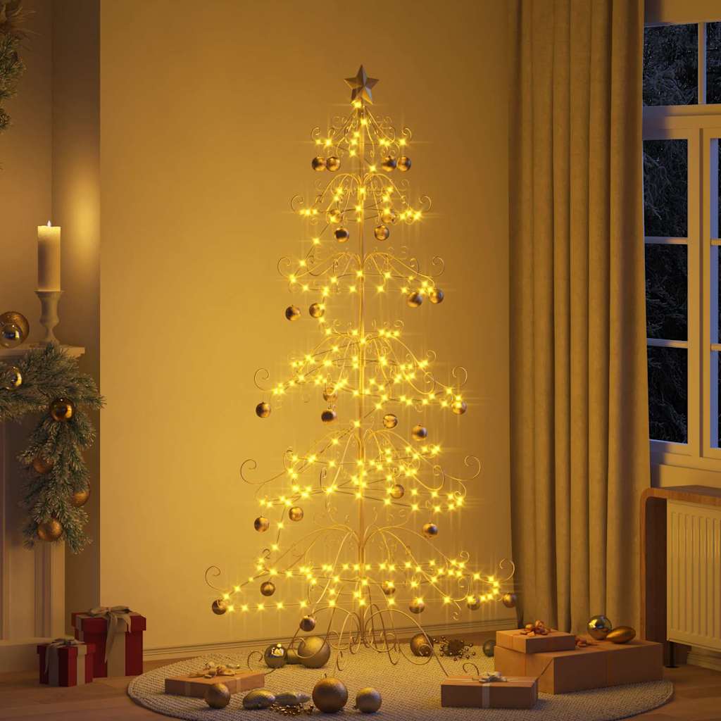 Metall juletre med stativ Gull 215 cm Pulverlakkert stål