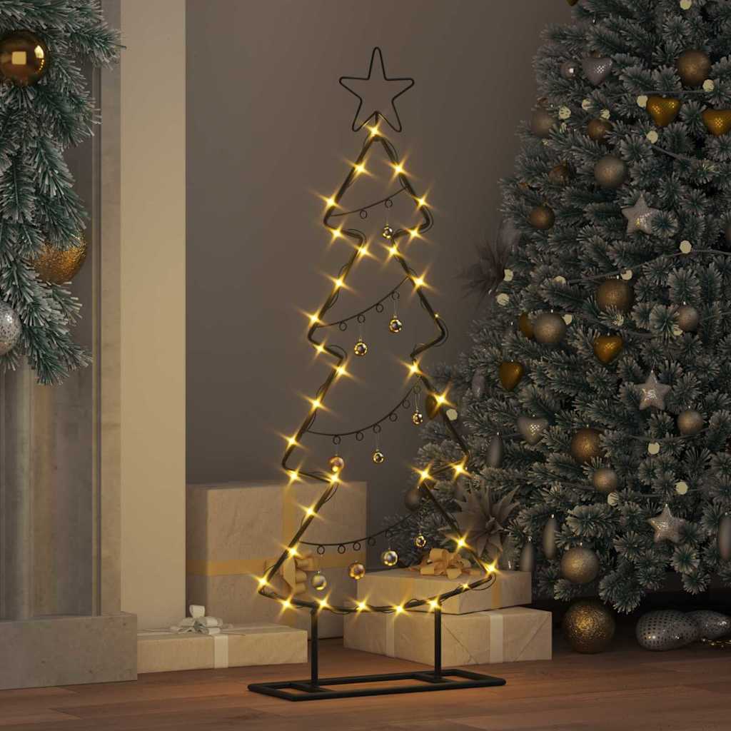 Metall juletre med stativ Svart 90 cm Stål