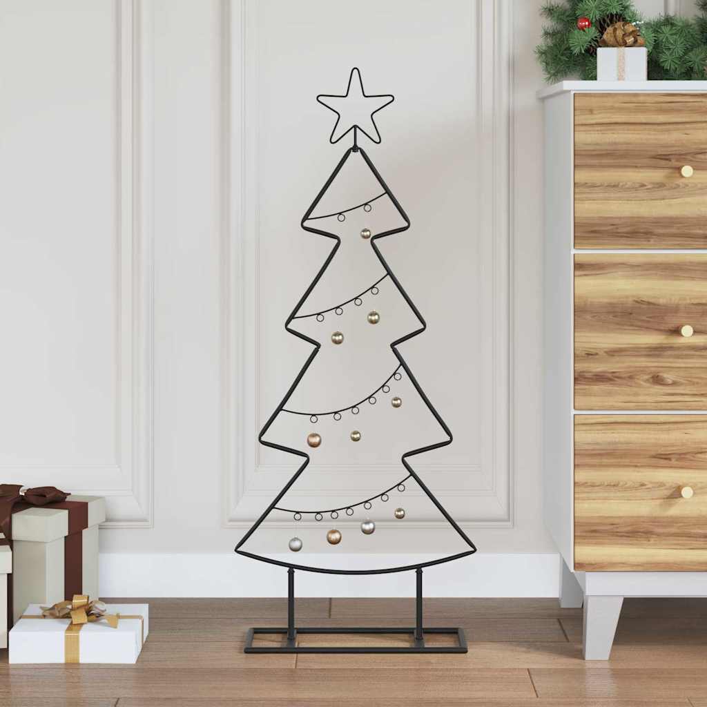 Metall juletre med stativ Svart 90 cm Stål
