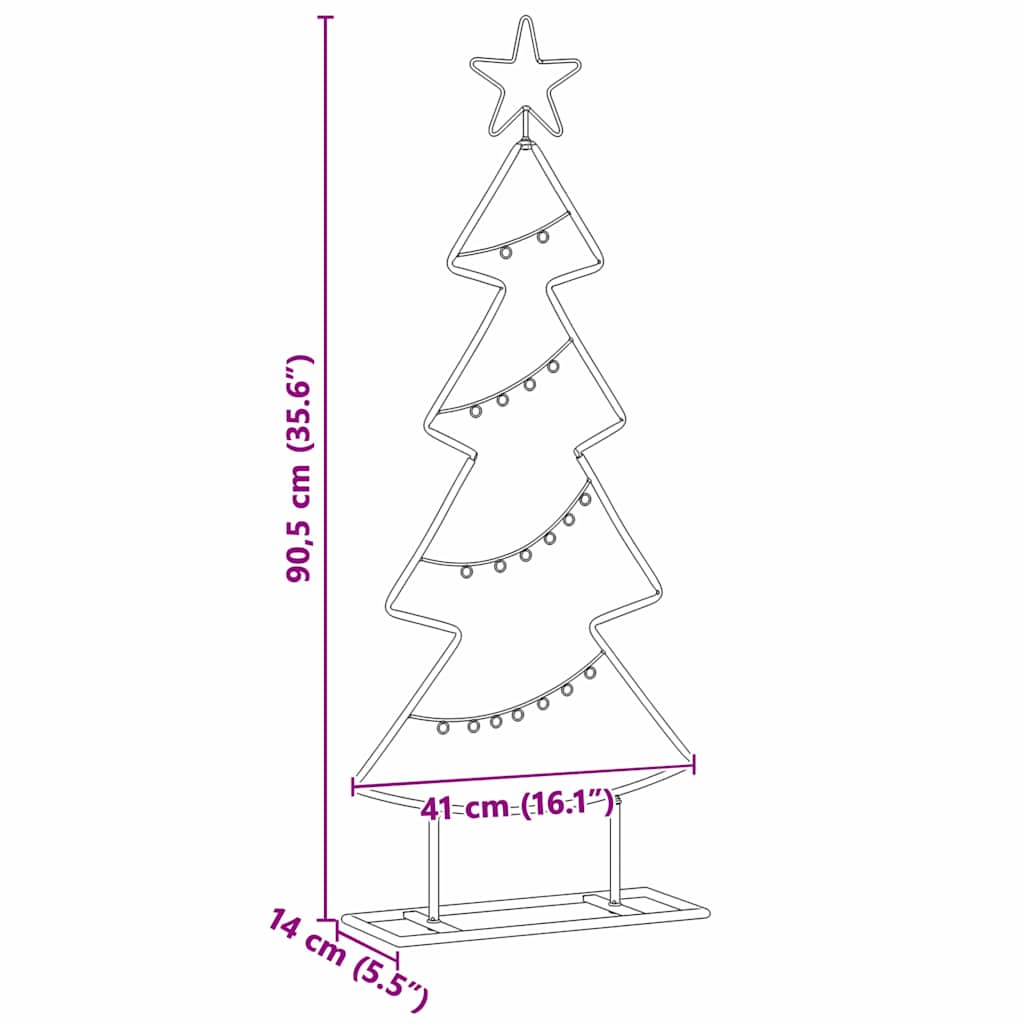 Metall juletre med stativ Svart 90 cm Stål