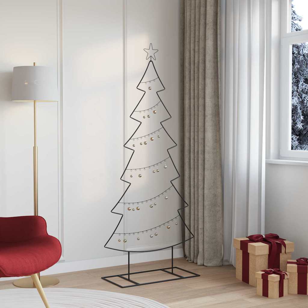 Metall juletre med stativ Svart 180 cm Stål
