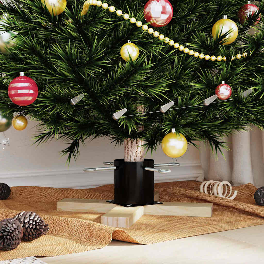 Juletre Stand 1.73 Svart 50 x 50 x 16 cm Massiv furu