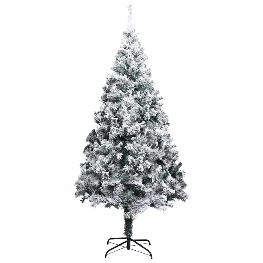 Juletre med dekorative strenglys Hvit 300 cm PVC