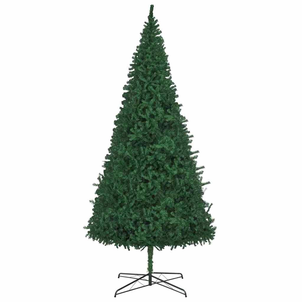 Kunstig juletre med dekorative strenglys grønn 400 cm PVC
