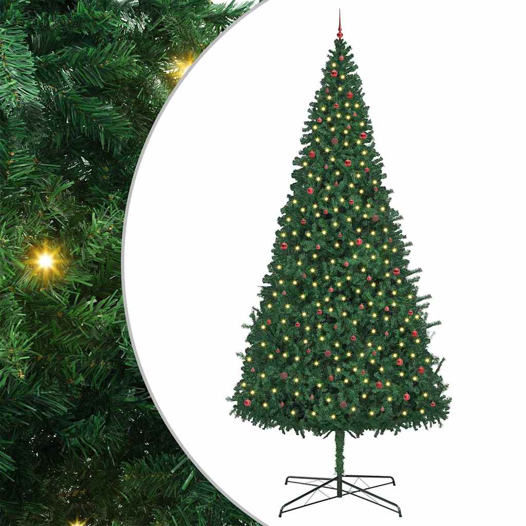 Juletre med dekorative strenglys grønn 400 cm PVC