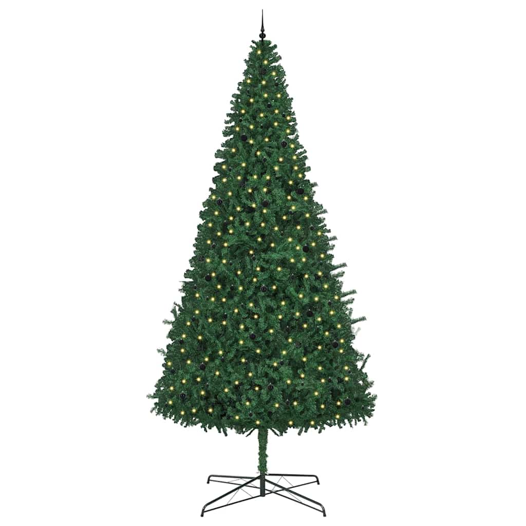 Juletre med dekorative strenglys grønn 400 cm PVC