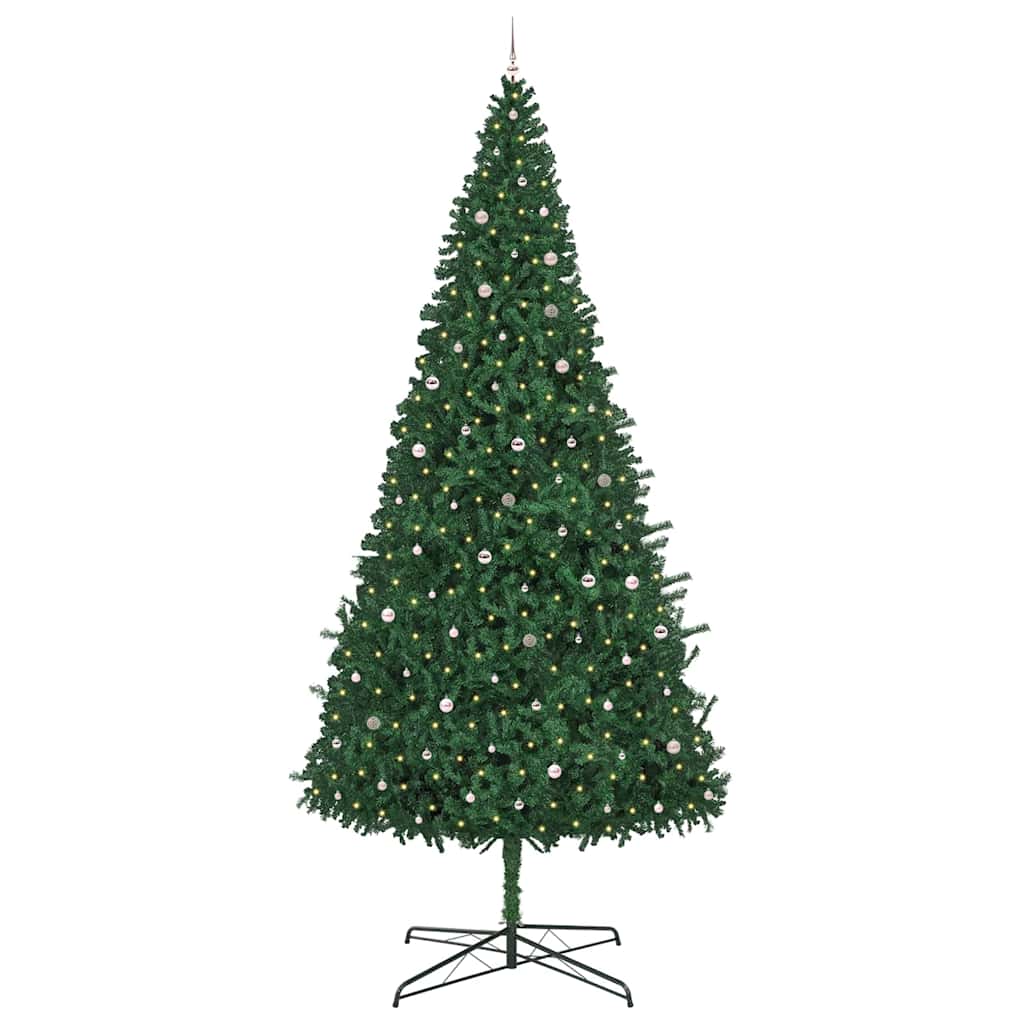 Juletre med dekorative strenglys grønn 400 cm PVC