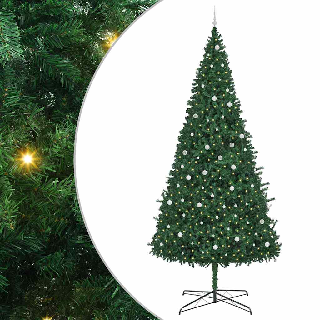 Juletre med dekorative strenglys grønn 400 cm PVC