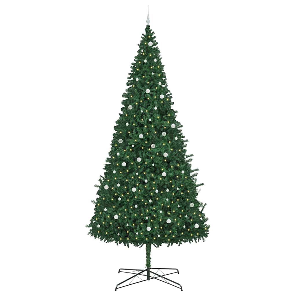 Juletre med dekorative strenglys grønn 400 cm PVC