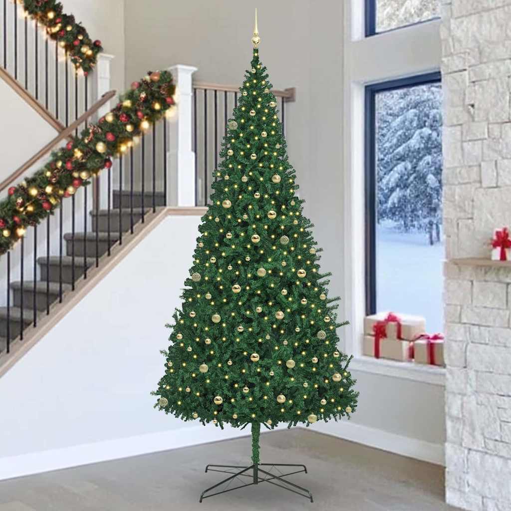 Juletre med dekorative strenglys grønn 400 cm PVC