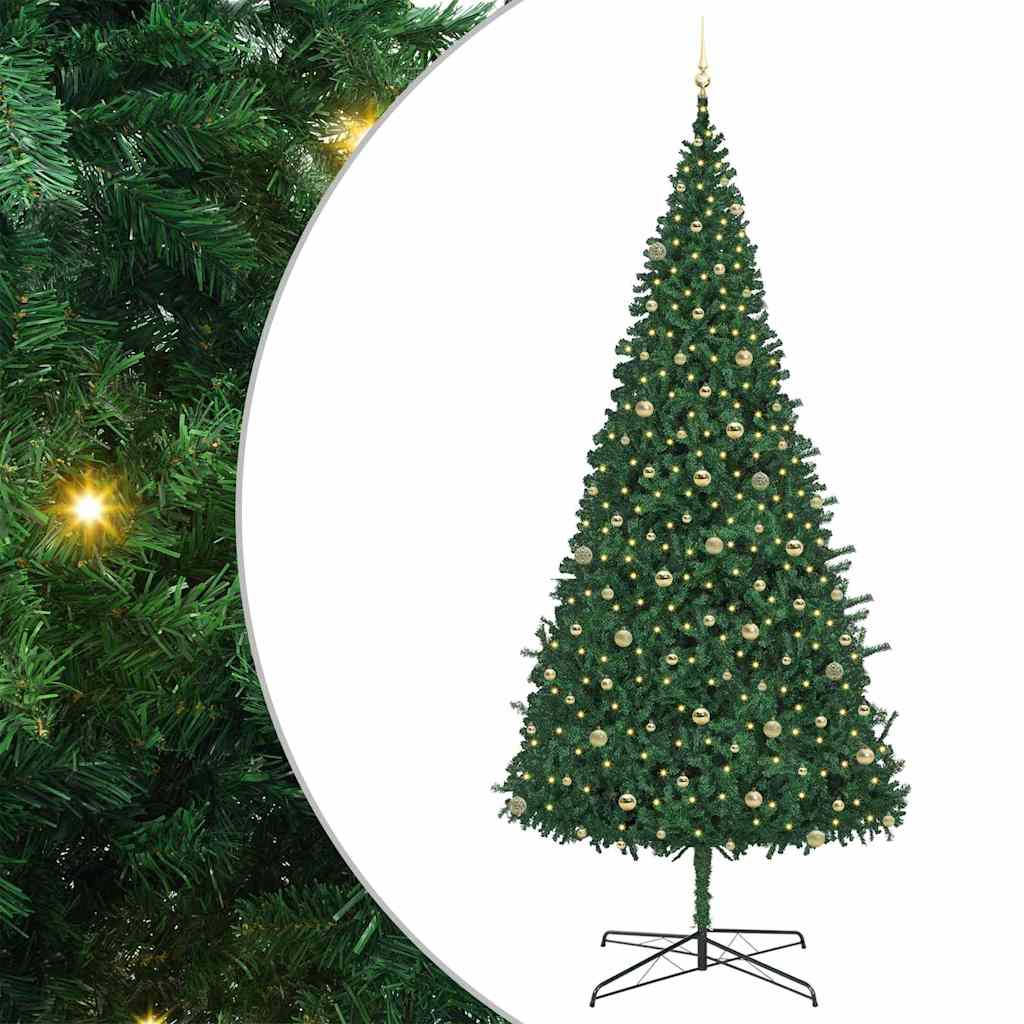 Juletre med dekorative strenglys grønn 400 cm PVC