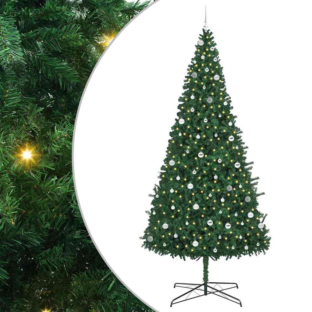 Juletre med dekorative strenglys grønn 400 cm PVC