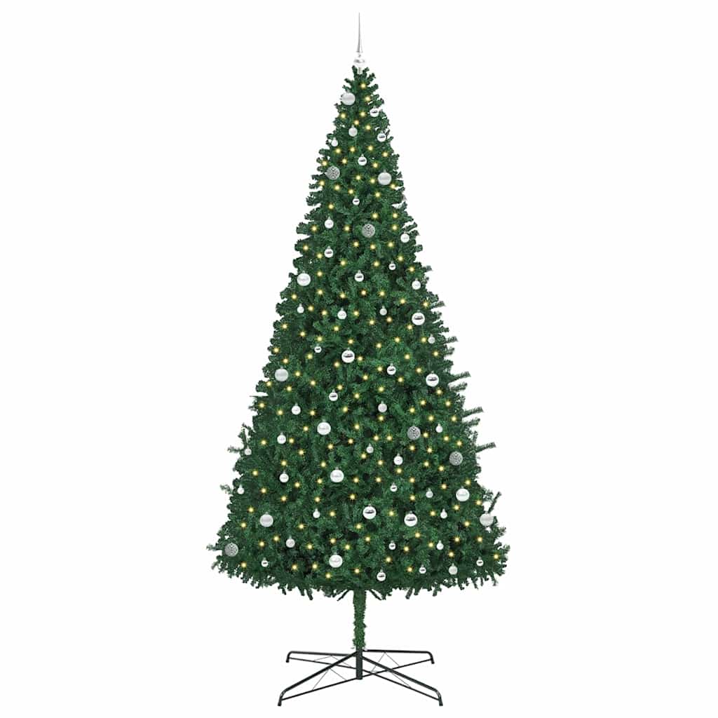 Juletre med dekorative strenglys grønn 400 cm PVC