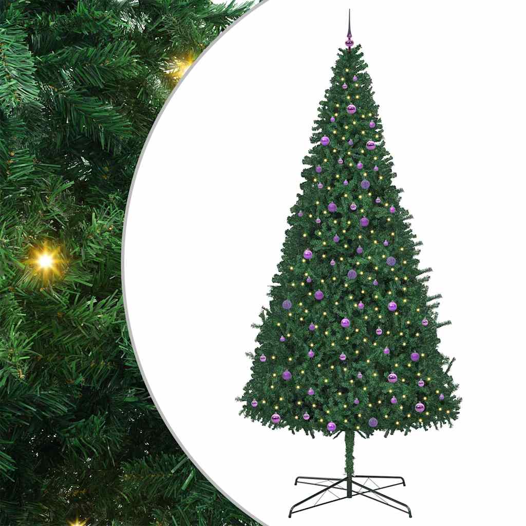 Juletre med dekorative strenglys grønn 400 cm PVC