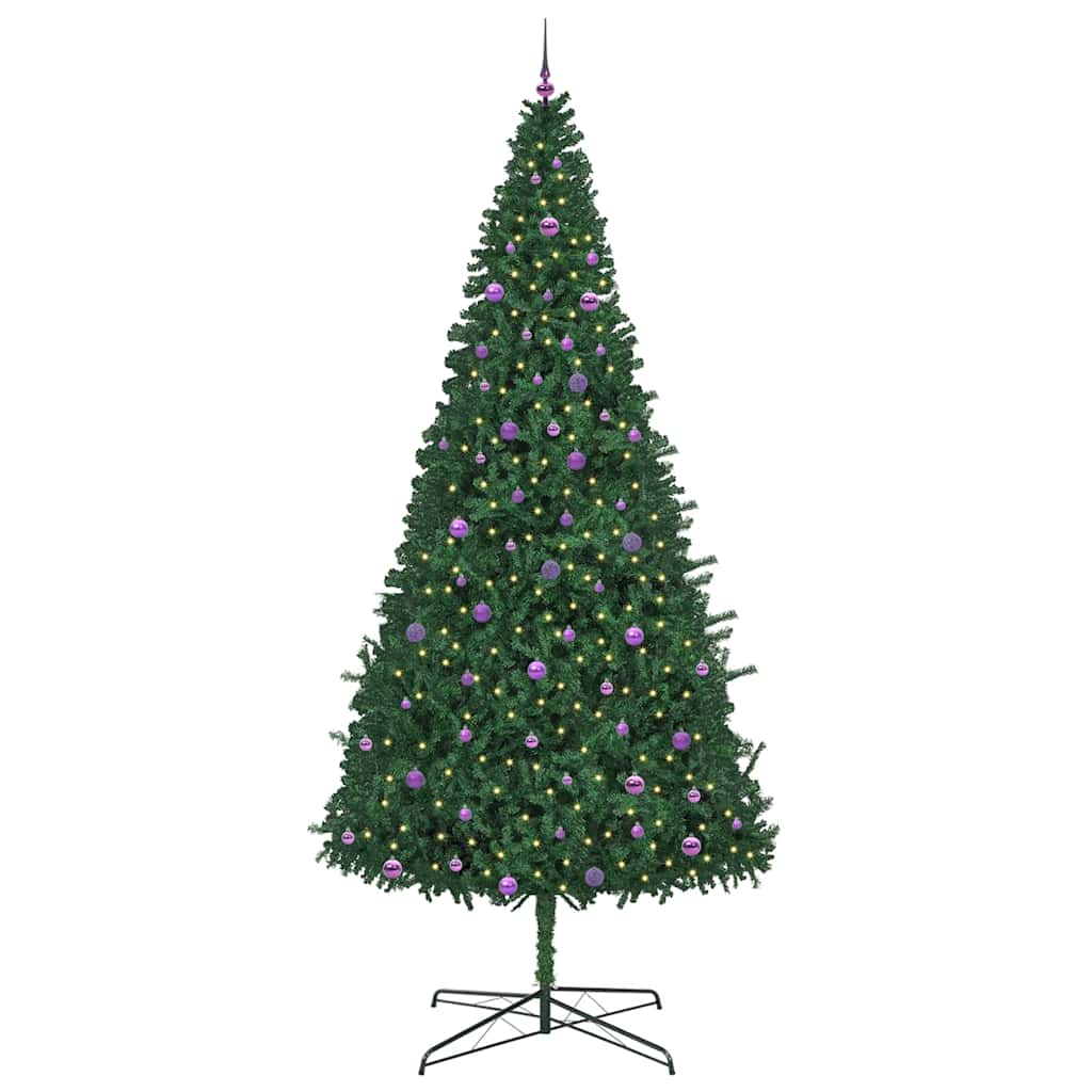 Juletre med dekorative strenglys grønn 400 cm PVC