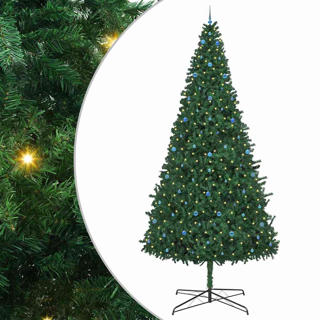 Juletre med dekorative strenglys grønn 400 cm PVC
