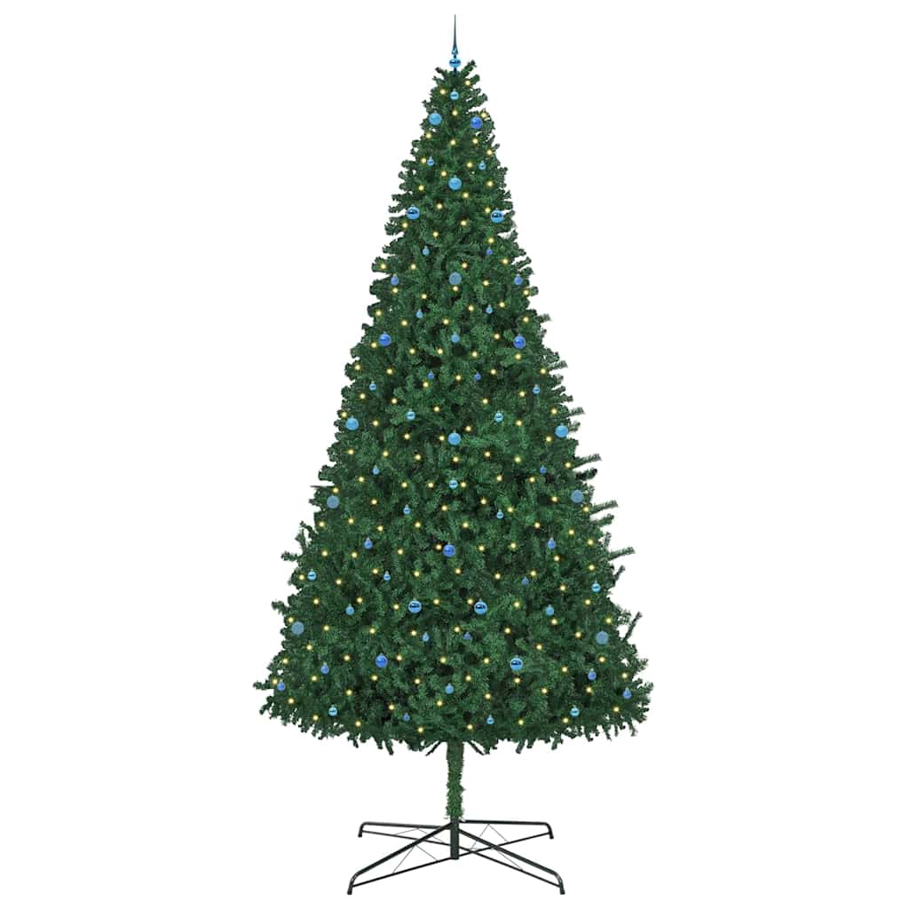 Juletre med dekorative strenglys grønn 400 cm PVC