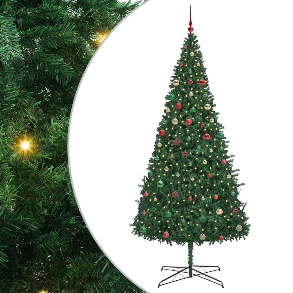 Juletre med dekorative strenglys grønn 400 cm PVC