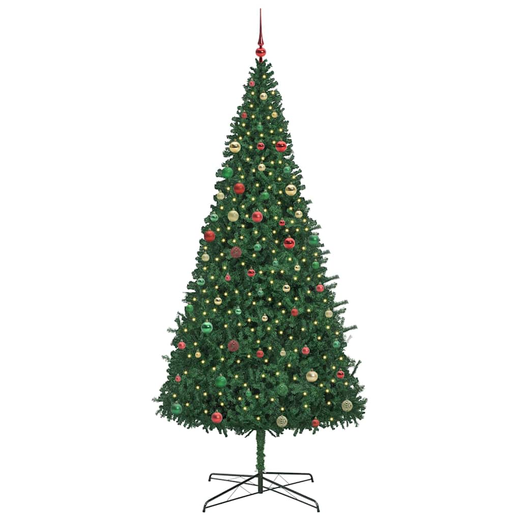 Juletre med dekorative strenglys grønn 400 cm PVC