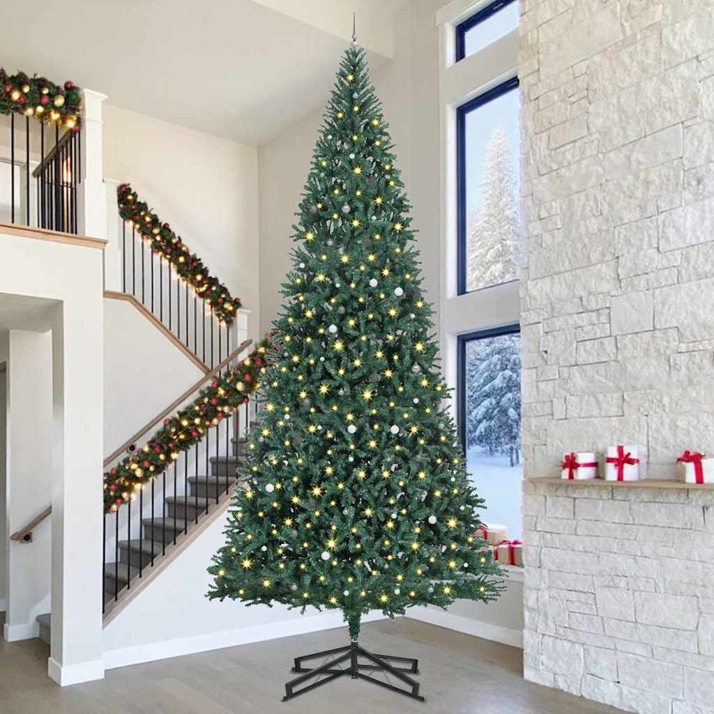 Kunstig forhåndsbelyst juletre grønn 500 cm PVC