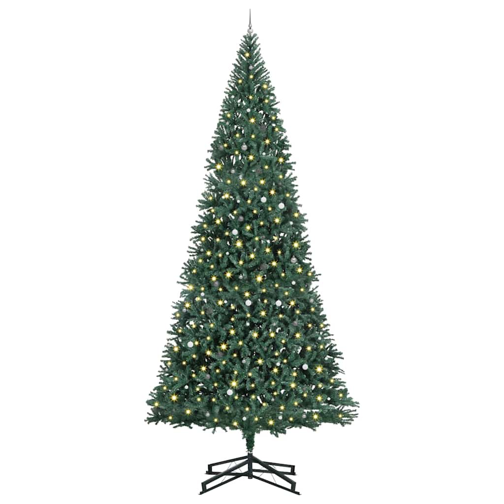 Kunstig forhåndsbelyst juletre grønn 500 cm PVC