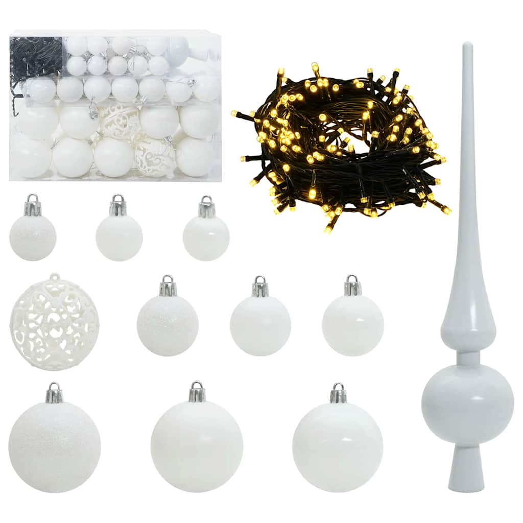 Slim juletre med 150 LED grønn 150 cm PVC og Massivt Furu tre