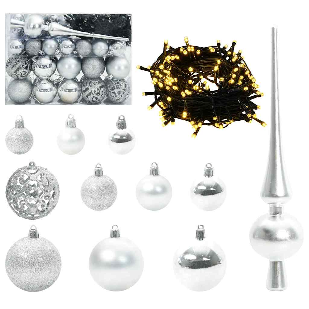Slim juletre med 150 LED grønn 150 cm PVC og Massivt Furu tre