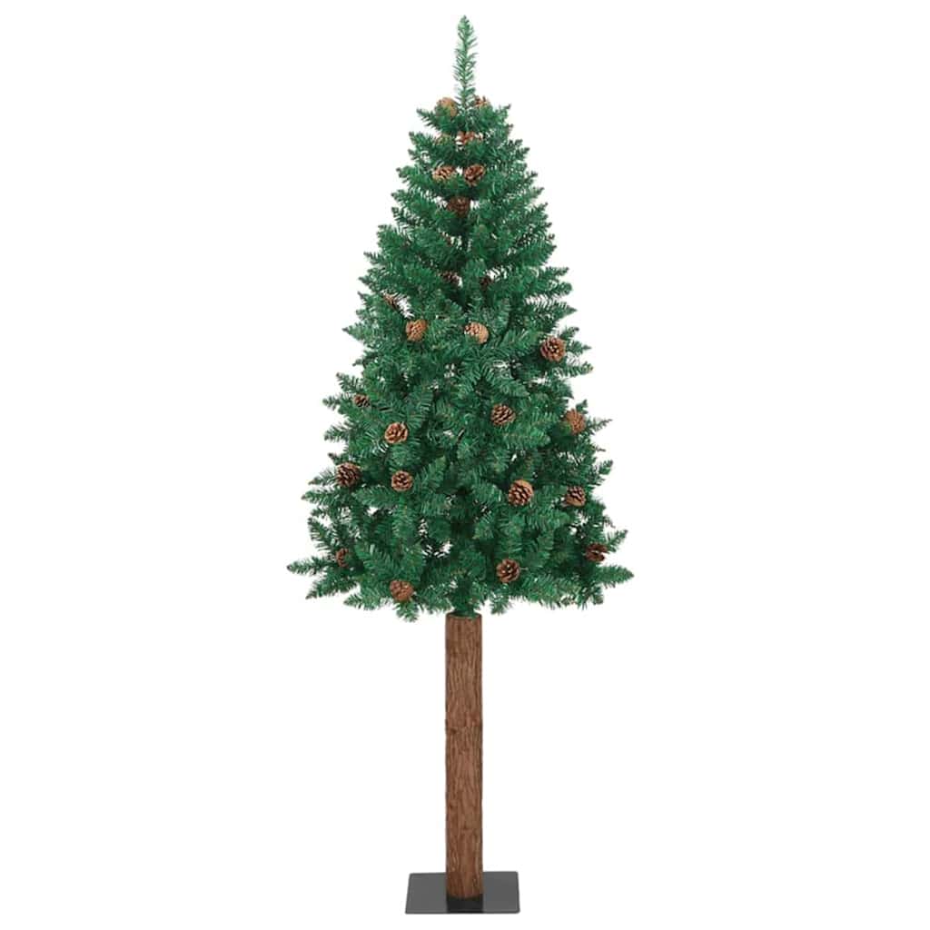 Slim juletre med 300 LED med stativ grønn 180 cm PVC