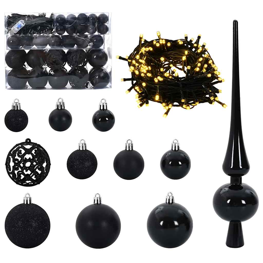 Slim juletre med 300 LED grønn 180 cm PVC og Massivt Furu tre