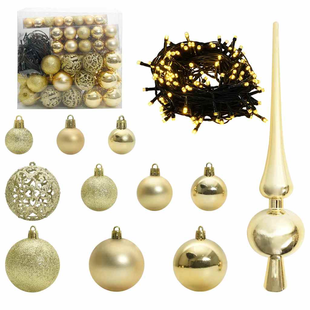 Slim juletre med 300 LED grønn 180 cm PVC og Massivt Furu tre